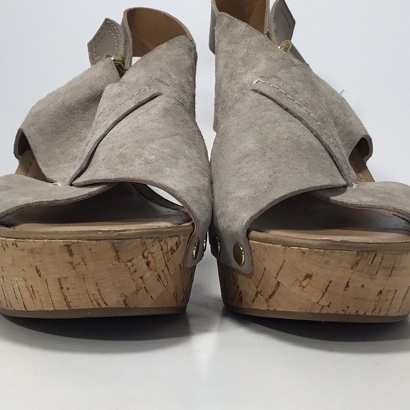 Franco Sarto Leather Suede Kicks Platform Sandals In Blush Size 9M - Picture 5 of 8